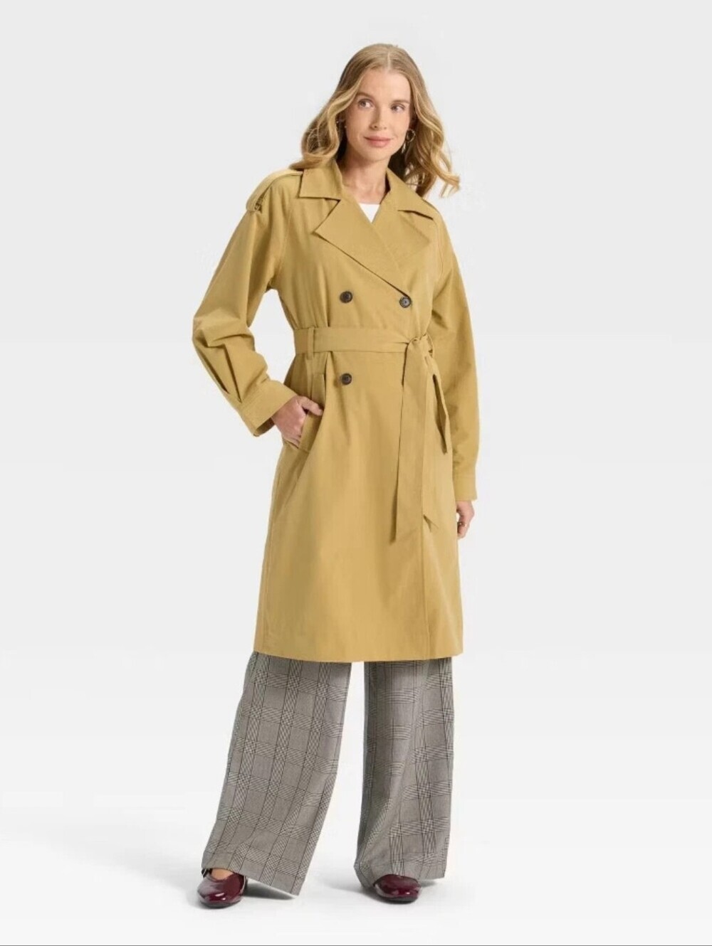 A New Day Women's Relaxed Trench Coat, TanSize XS